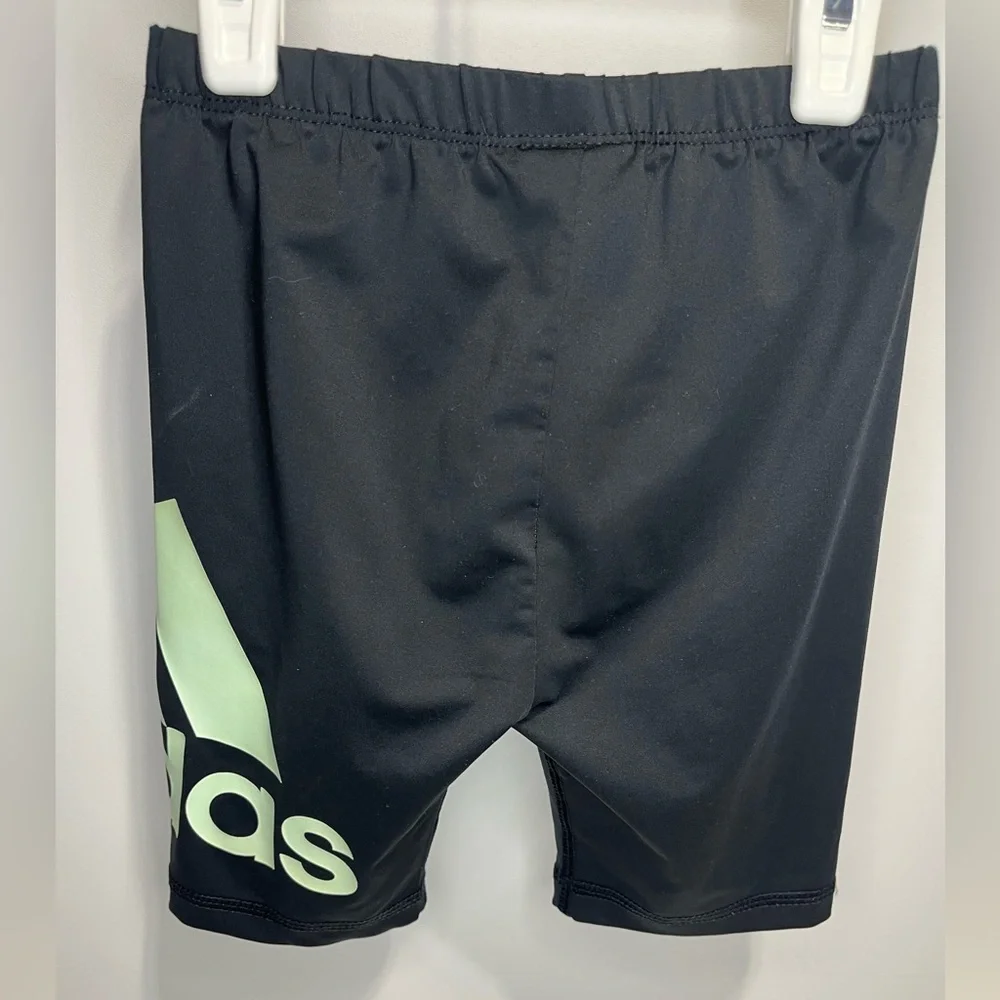 adidas Mint Short Sleeve Tee with Black Logo black bike shorts Girls 6